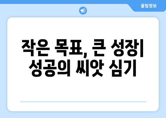 일상 속 작은 성공을 쌓아가는 자기계발 전략